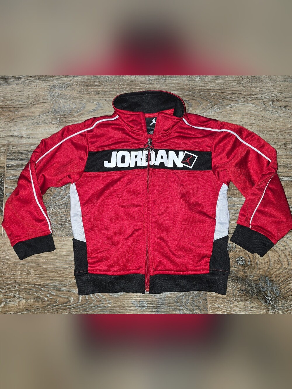 Jordan Jumpman Track Jacket Toddler 24M Red Black Zip Up Athletic Nike 24 Month